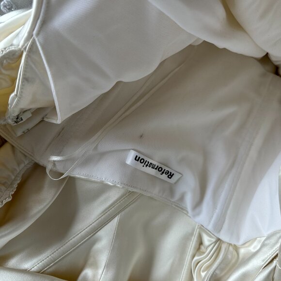 Reformation Eisa Bridal Silk Maxi Dress Sz 4 in Ivory Asymmetric One Shoulder - Picture 10 of 10